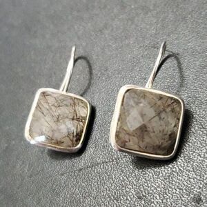 Sterling silver tourmalated quartz earrings